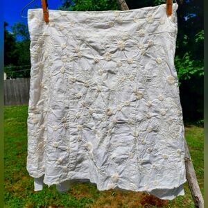 White Embroidered Mini Skirt (Size 6)